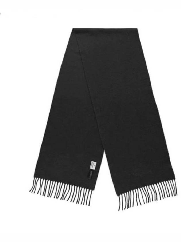 Embroidered Logo Wool Muffler Black - VIVIENNE WESTWOOD - BALAAN 1