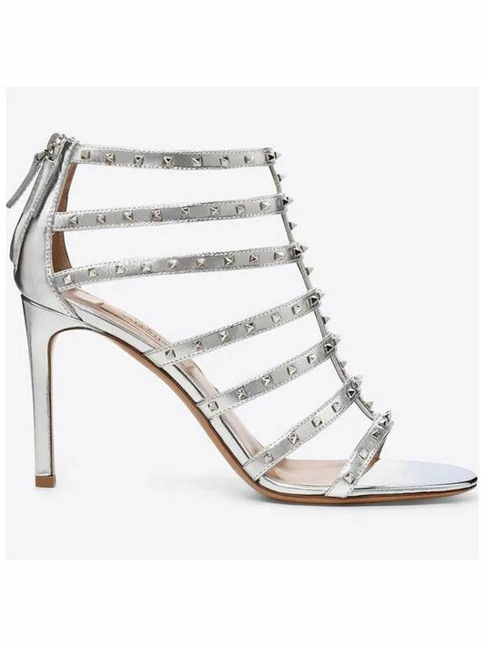 Lovestud Metallic Sandal Heels Silver - VALENTINO - BALAAN 2