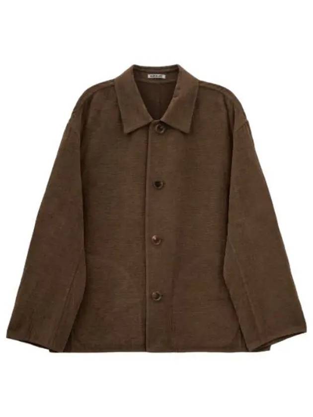 Melton blouson jacket brown aviation jumper - AURALEE - BALAAN 1