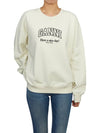 Logo Print Cotton Sweatshirt Beige - GANNI - BALAAN 5