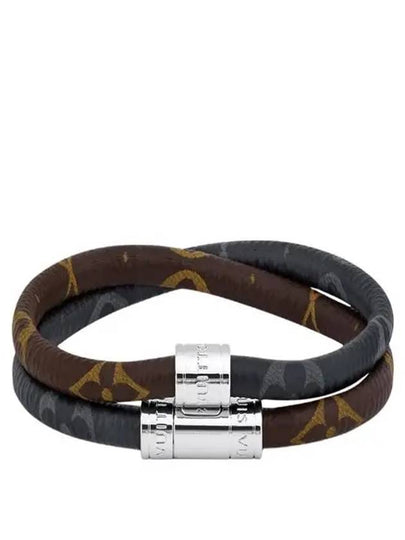 Keep It Double Leather Bracelet Black Brown - LOUIS VUITTON - BALAAN 2