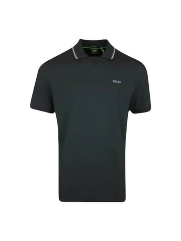 Logo Print Cotton Polo Shirt Black - HUGO BOSS - BALAAN 1