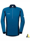 Men's Aenergy FL ​​Half Zip Up Long Sleeve T-Shirt Blue - MAMMUT - BALAAN 2