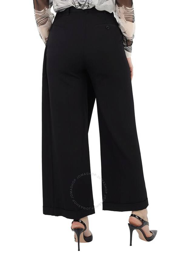 Burberry Black Skirt Panel Wool Wide Leg Trousers, Brand Size 4 (US Size 2) - BURBERRY - BALAAN 3