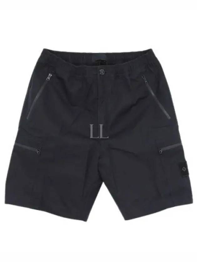 Cargo Bermuda Comfort Fit Cotton Shorts Navy - STONE ISLAND - BALAAN 2