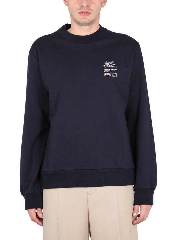 Logo Patch Sweatshirt Navy - ETRO - BALAAN 2