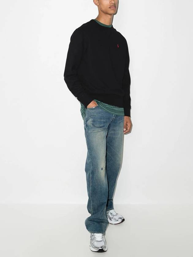 Embroidered Logo Pony Crew Neck Sweatshirt Black - POLO RALPH LAUREN - BALAAN 6