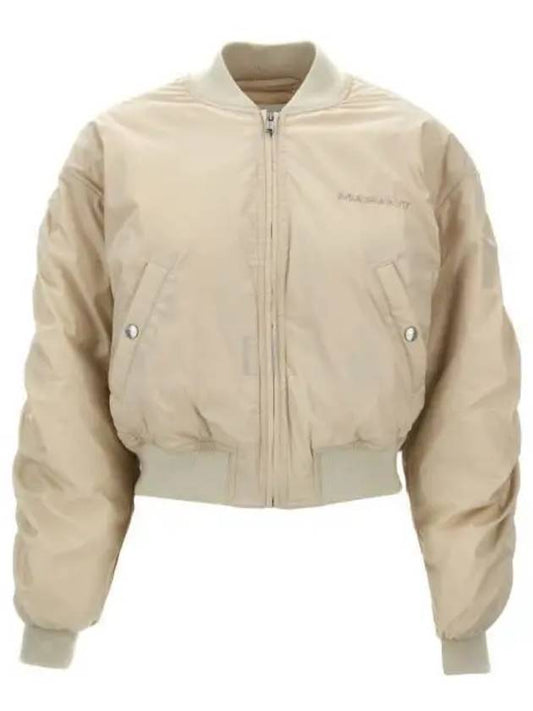 Bessime Embroidered Logo Bomber Jacket Beige - ISABEL MARANT - BALAAN 2