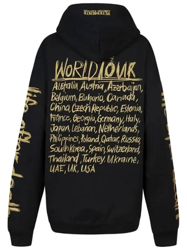 World Tour Print Hoodie Black - VETEMENTS - BALAAN 3