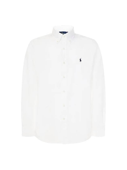 Embroidered Logo Long Sleeves Shirt White - POLO RALPH LAUREN - BALAAN 1