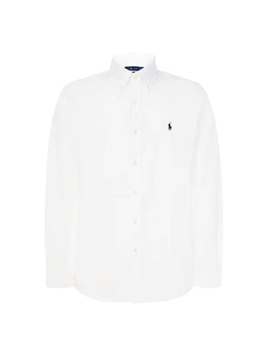 Embroidered Logo Long Sleeves Shirt White - POLO RALPH LAUREN - BALAAN 1