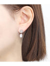 Kira Pave Pearl Drop Earrings Silver - TORY BURCH - BALAAN 5