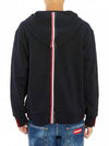 Center Back Stripe Cotton Zip Up Hoodie Navy - THOM BROWNE - BALAAN 3