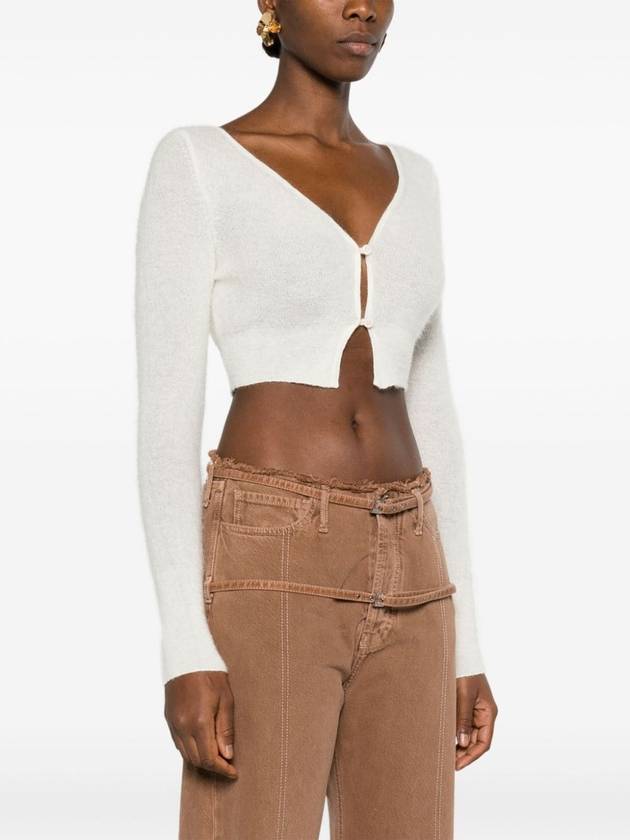 Le Alzou Cropped Cardigan White - JACQUEMUS - BALAAN 3