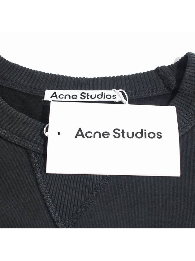 Logo Relaxed Fit Cotton Sweatshirt Black - ACNE STUDIOS - BALAAN 8