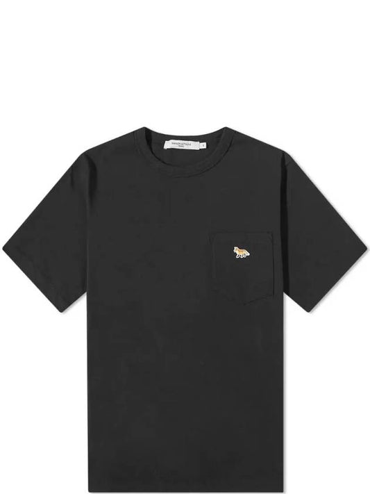 Baby Fox Patch Pocket Short Sleeve T-Shirt Black - MAISON KITSUNE - BALAAN 2