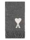 De Coeur Jacquard Muffler Dark Grey - AMI - BALAAN 2