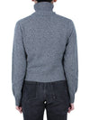 Embroidered Logo Cashmere Wool Turtleneck Grey - AMI - BALAAN 5