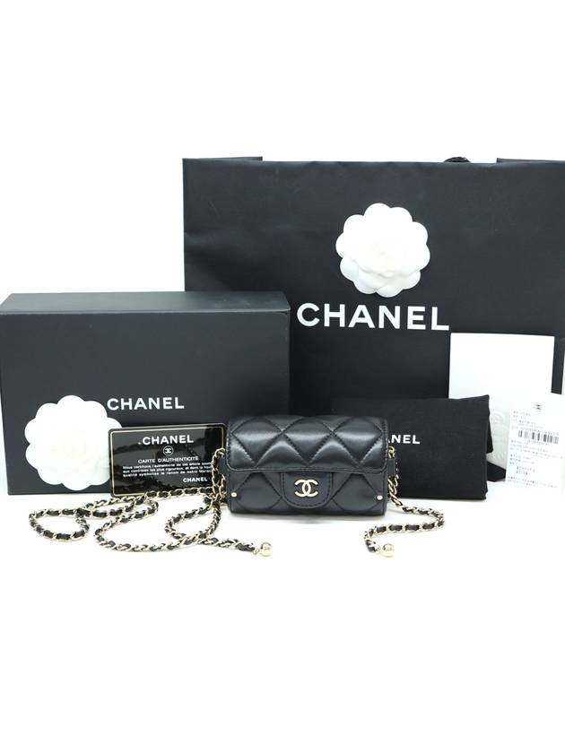 Used 3 times Really hard to find product Card holder Jewel chain bag AP2285 Cross - CHANEL - BALAAN 1