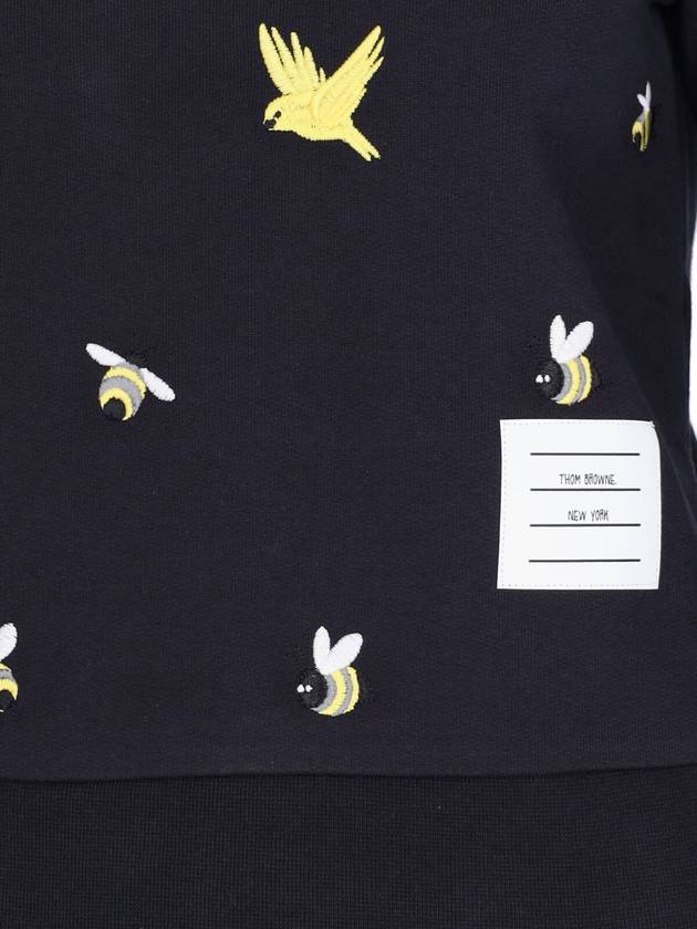 Loop Back Bird Bee Sweatshirt Navy - THOM BROWNE - BALAAN 5