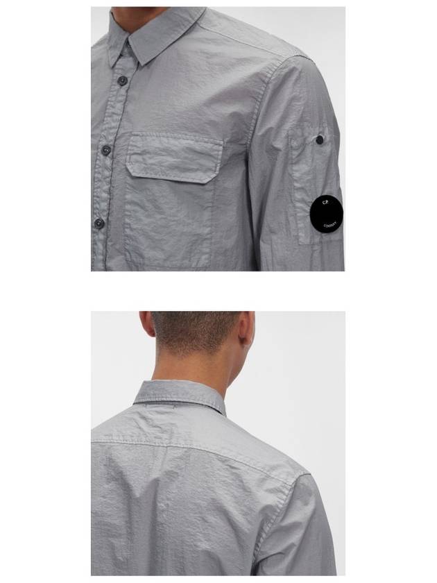 Men's Tailon L Utility Pocket Long Sleeve Shirt Griffin Gray - CP COMPANY - BALAAN.