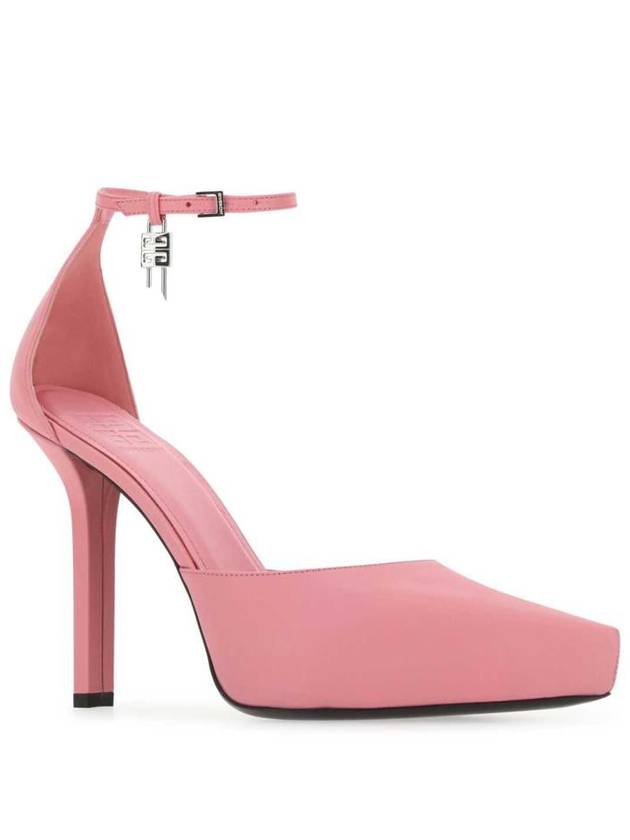 Women's G Lock Anklet Charm Leather Platform Pumps Heel Pink - GIVENCHY - BALAAN 3