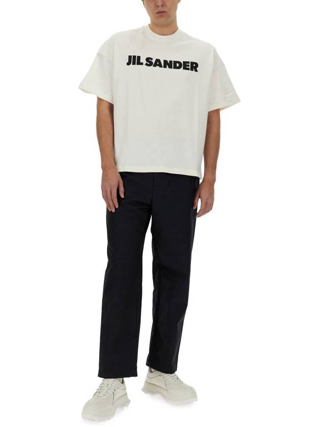 Men's Logo Cotton Short Sleeve T-Shirt White - JIL SANDER - BALAAN 3