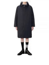 Poly Twill Tech Hooded Down Fill Duffle Coat Black - THOM BROWNE - BALAAN 2