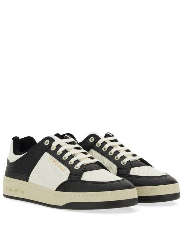 SL 61 Low Top Sneakers Black White - SAINT LAURENT - BALAAN 4