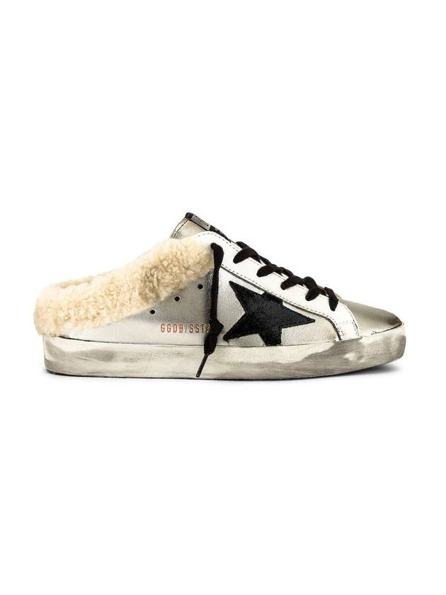 Superstar Sabot Shearling Mule Silver - GOLDEN GOOSE - BALAAN.