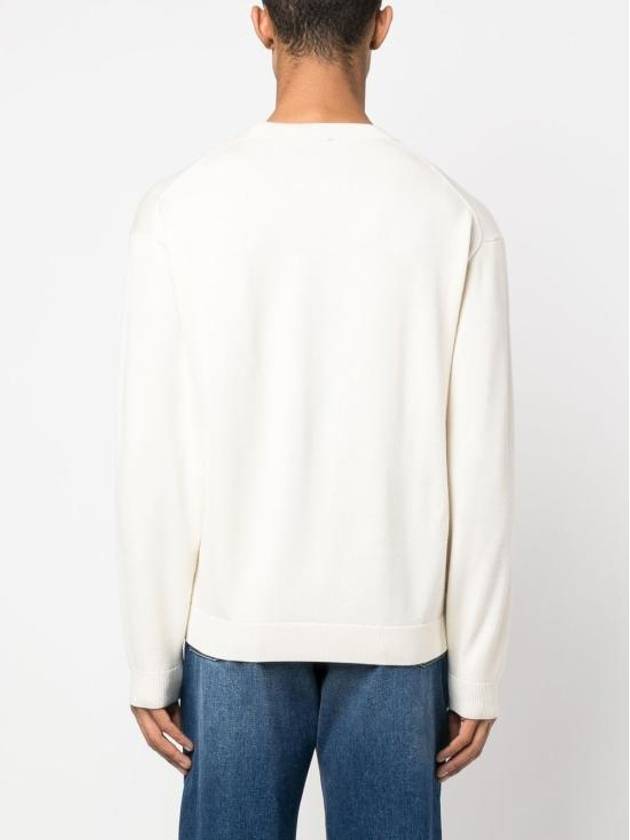 Boke Flower Wool Crew Neck Knit Top White - KENZO - BALAAN 3