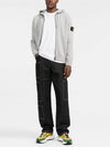 Waffen Patch Knit Zip Up Hoodie Light Grey - STONE ISLAND - BALAAN 3