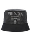 micro stud logo bucket hat black - PRADA - BALAAN 2