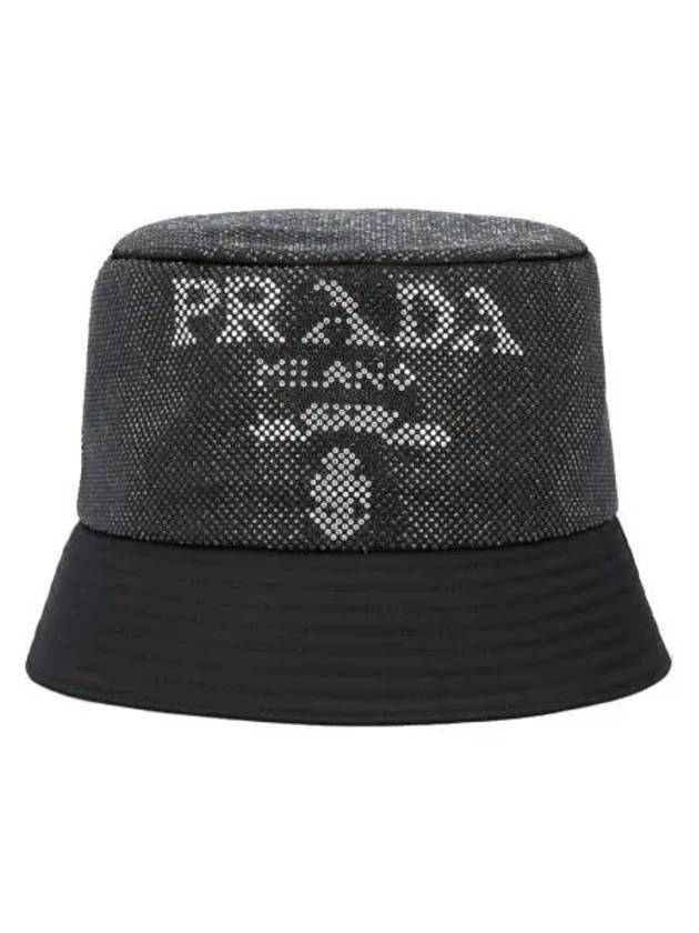 Logo Micro Stud Bucket Hat Black - PRADA - BALAAN 2