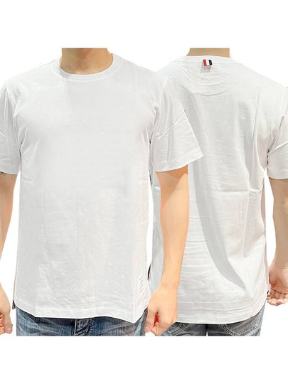 Men's Side Slit Relaxed Short Sleeve T-Shirt White - THOM BROWNE - BALAAN 2