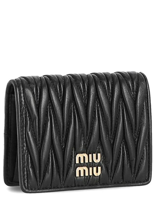 Matelasse Leather Half Wallet Black - MIU MIU - BALAAN 2