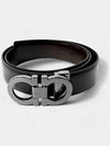 Double Gancini Reversible Leather Belt Black Auburn - SALVATORE FERRAGAMO - BALAAN 7