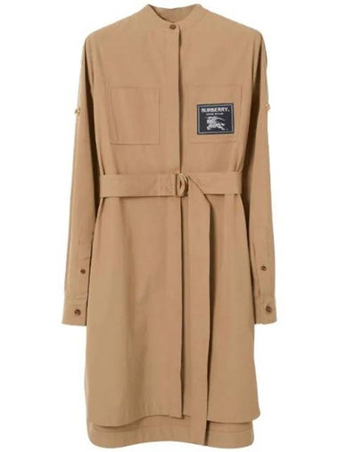 Prorsum Label Belt Shirt Midi Dress Beige - BURBERRY - BALAAN 1