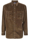 Corduroy Long Sleeve Shirt Brown - POLO RALPH LAUREN - BALAAN 2