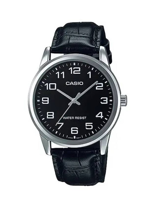 Men's Leather Wrist Watch MTPV001L1B - CASIO - BALAAN 1