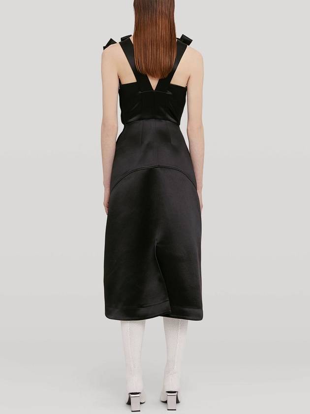 Black Satin Dress J03CT0006J75001001 B0020169299 - JIL SANDER - BALAAN 4