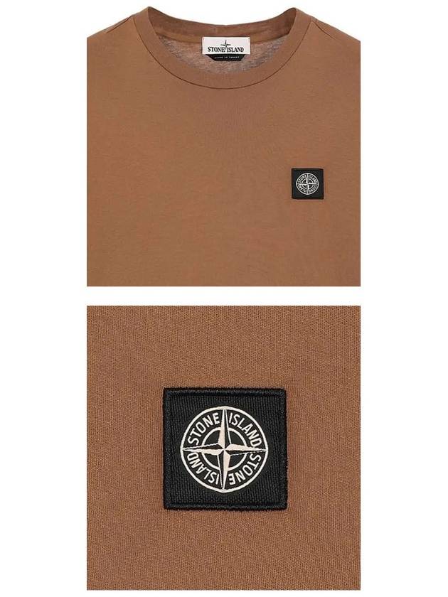 Men's Waffen Logo Patch Short Sleeve T-Shirt Brown - STONE ISLAND - BALAAN 6