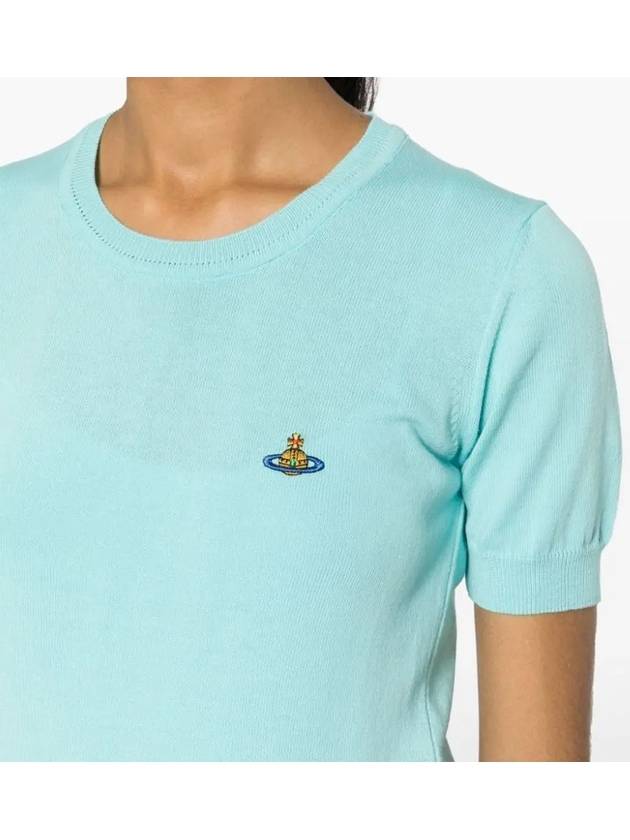 Bea Embroidery Logo Knit Top Aqua - VIVIENNE WESTWOOD - BALAAN 4