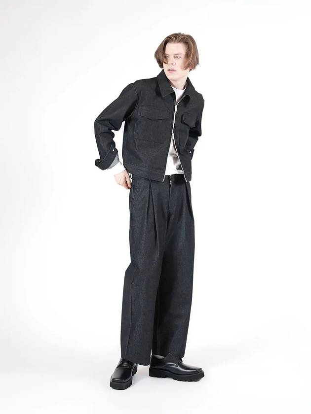 Unisex SPINPT BE One Tuck Wide Denim Pants Black - CHANCE'S NOI - BALAAN 1