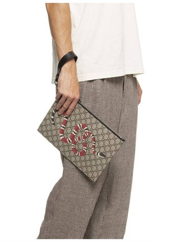 Kingsnake GG Supreme Clutch Bag Grey - GUCCI - BALAAN 6