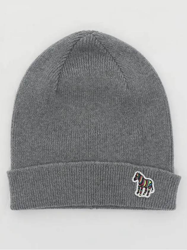 Zebra Patch Logo Beanie Grey - PAUL SMITH - BALAAN 4