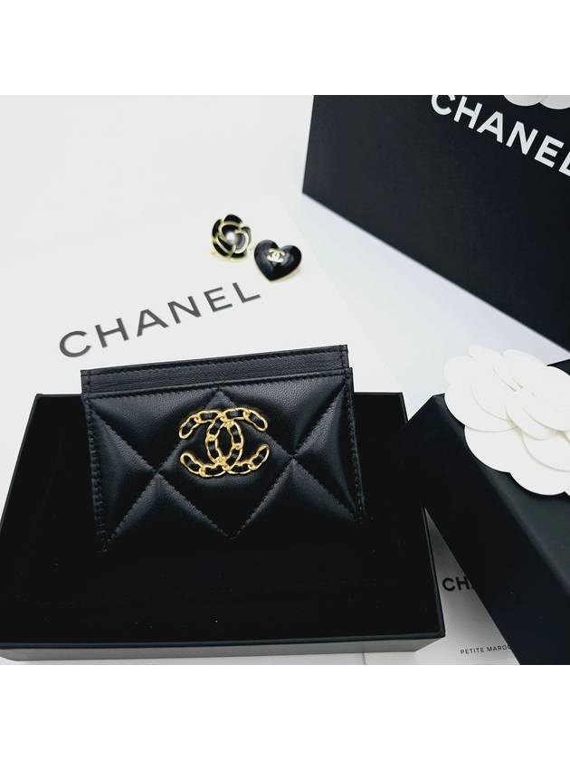 19 Card Slot Holder Lambskin Black Gold AP1167 - CHANEL - BALAAN 3