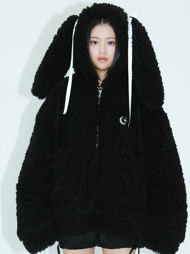 0 1 bunny fleece jacket BLACK - CLUT STUDIO - BALAAN 6