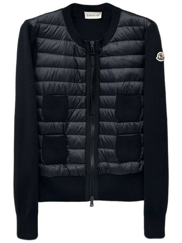 Women's Padded Wool Cardigan Black - MONCLER - BALAAN 2