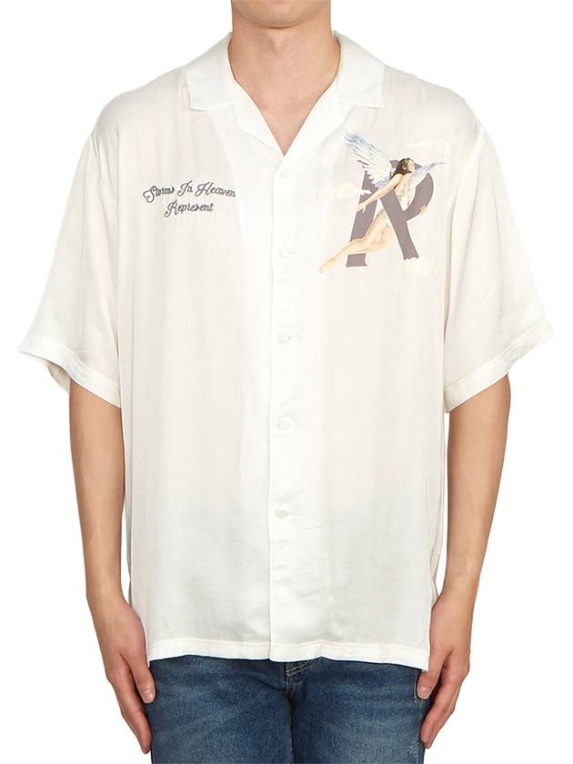 Men's Storms In Heaven Short Sleeve Shirt White - REPRESENT - BALAAN 2